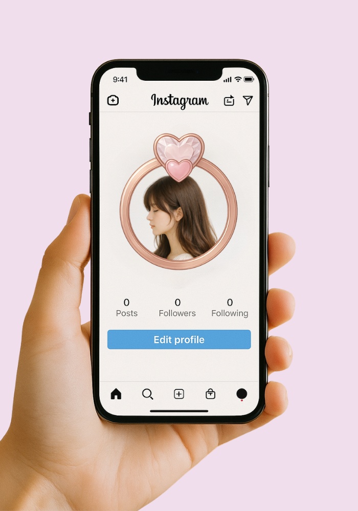 【アイコンリング】ピンクゴールド プリンセス|透過PNG|4点セット|ハート・クラウン・リボン