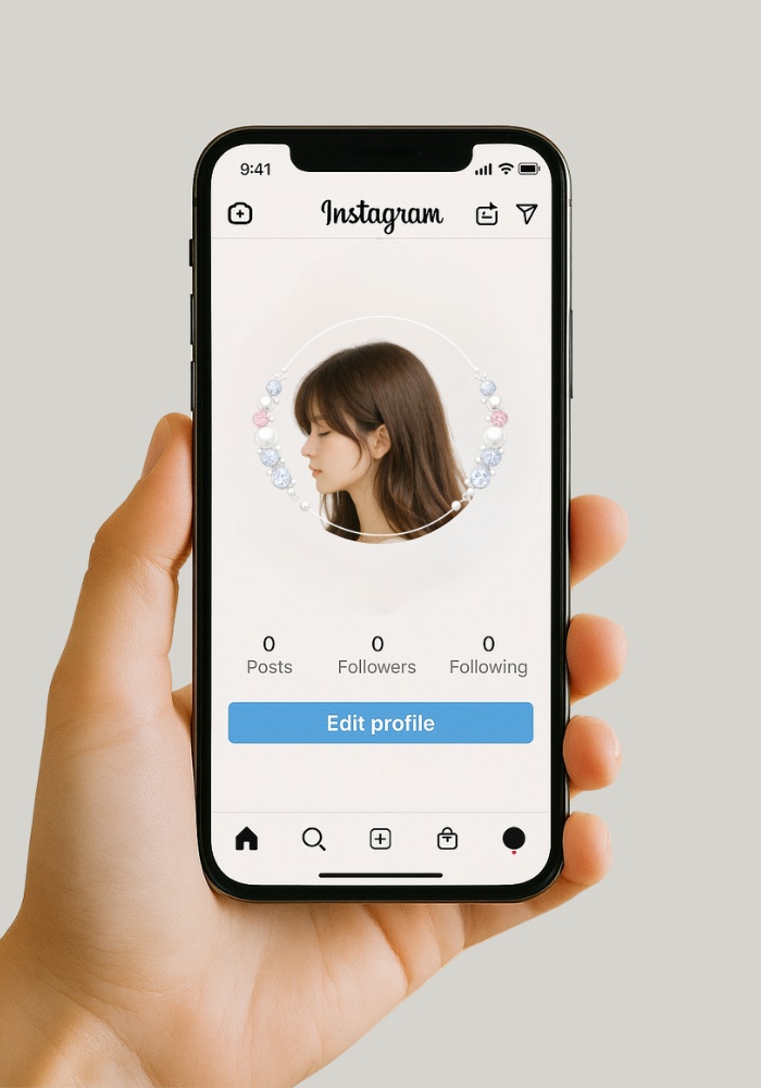 アクセサリー風アイコンオーバーレイ 4点セット パール&ジュエリー|上品キラキラ・写真アイコン用 PNG