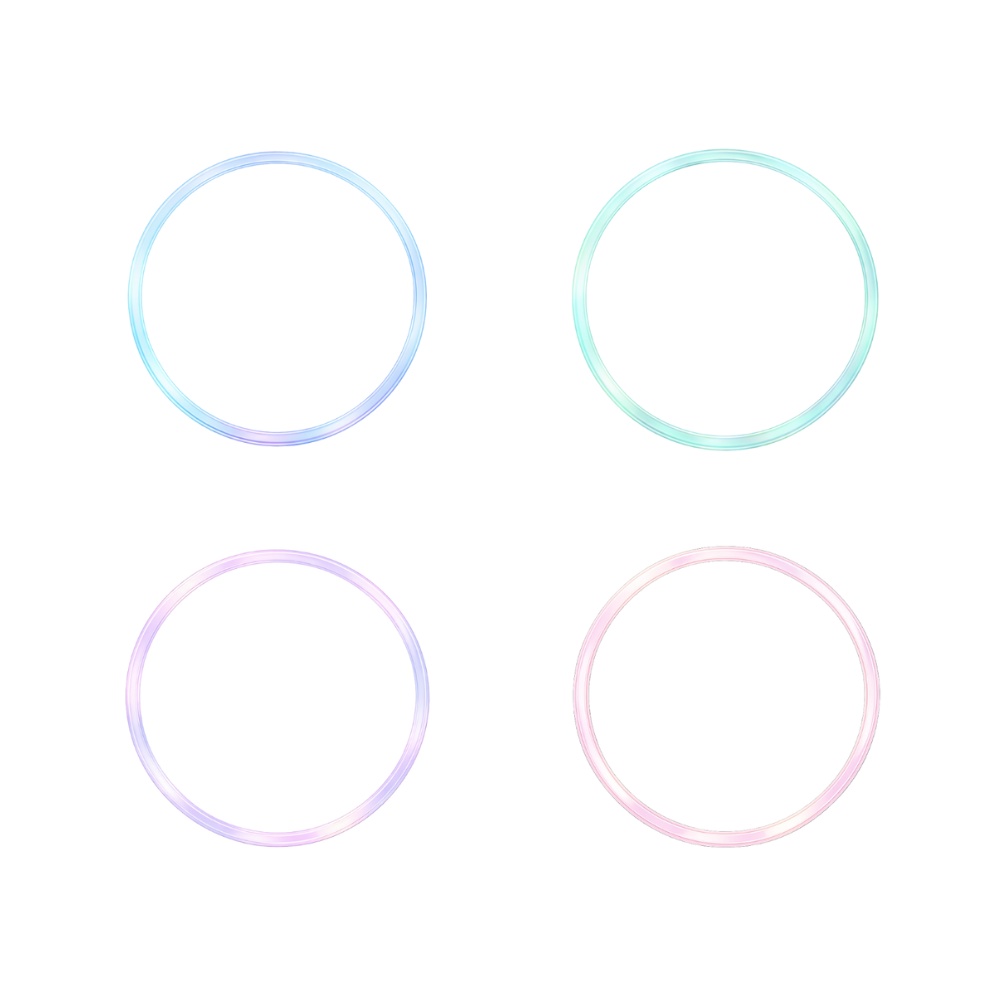 オーロラヴェール アイコンリング 4色セット|透明オーロラ・重ね用ベース