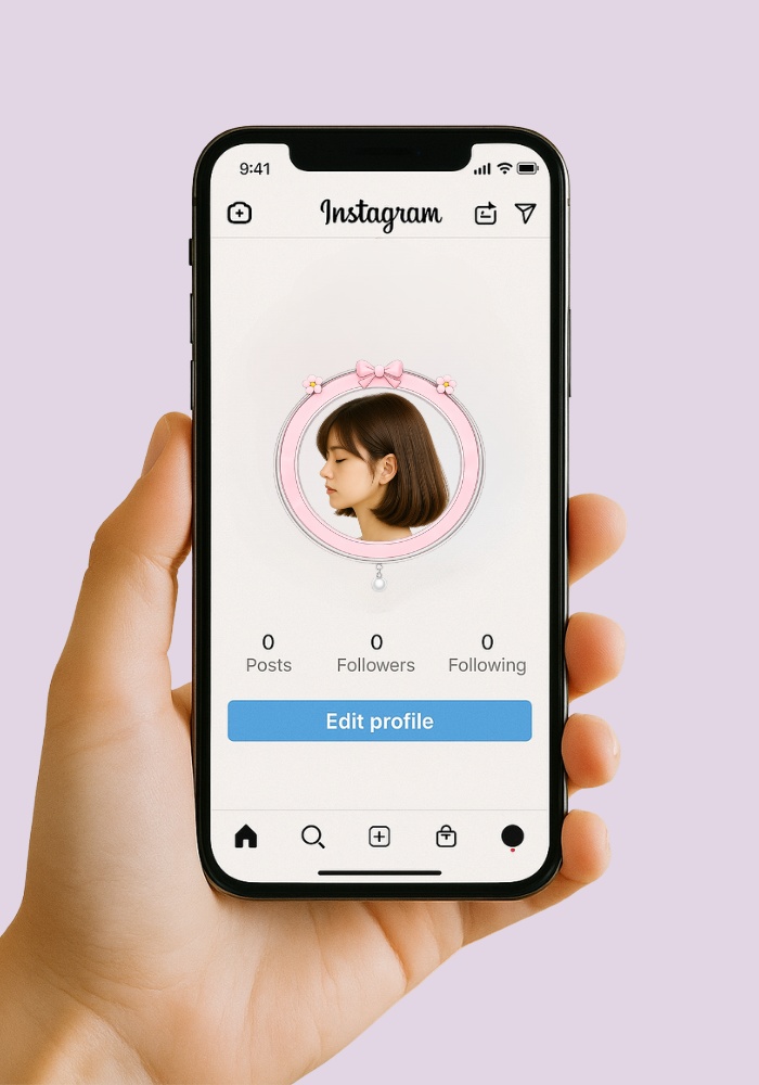 フラワー&リボン アイコンリング 4点セット 上品ガーリー・アクセサリー風フレーム PNG