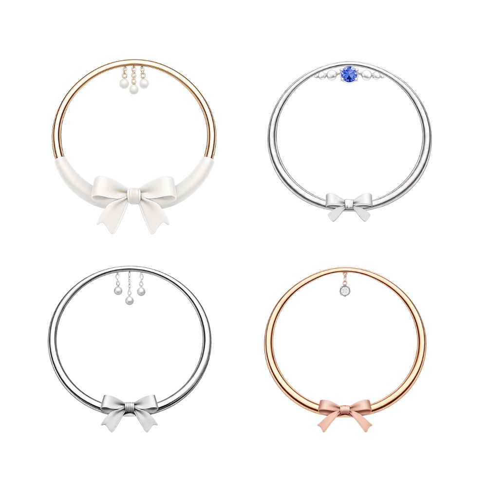 大人シック プリンセス アイコンリング 4点セット|ベルベットリボン&パール|上品ガーリー