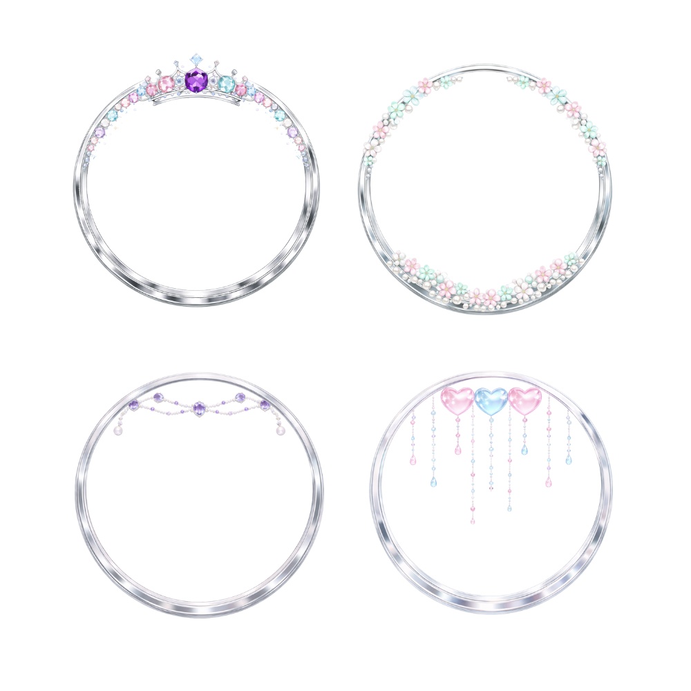 プリンセス・パステルアイコンリング 4点セット