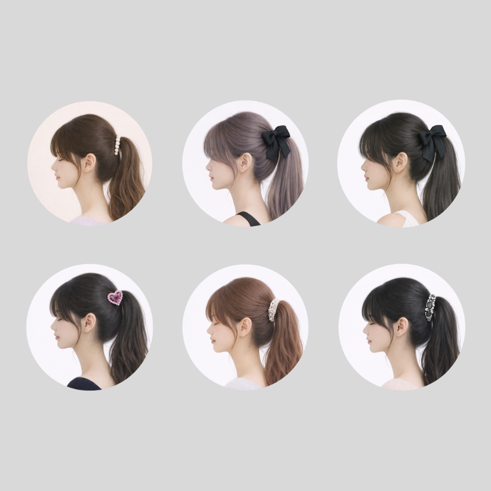 プリンセス系SNSアイコン素体 6点セット|商用利用OK|横顔・写真風|アイコンリング対応