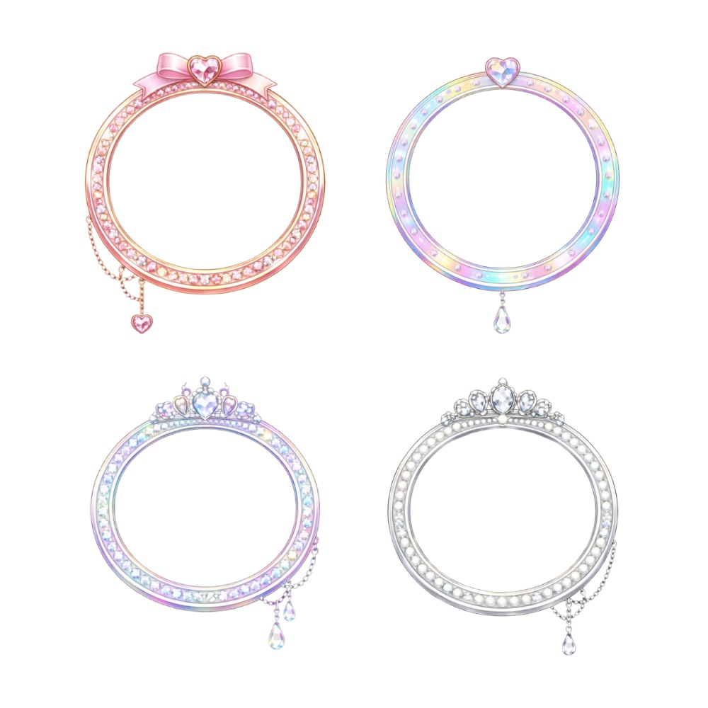 プリンセスハート&パール アイコンリング 4点セット