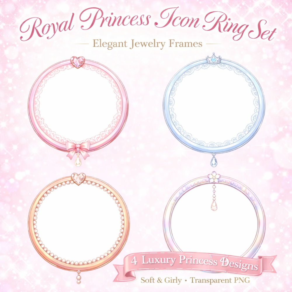 ロイヤルプリンセス アイコンリング 4点セット｜上品×透明感×ジュエリー装飾