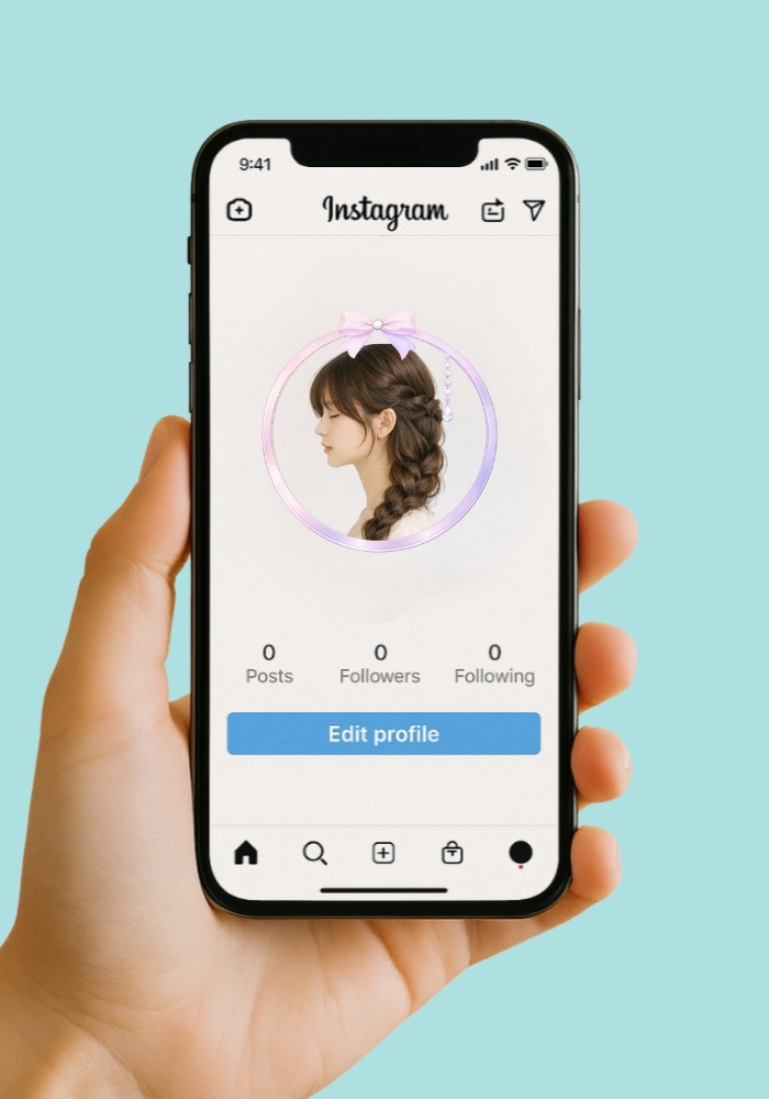 ふわふわリボン×パール 雪姫アイコンリング 4点セット