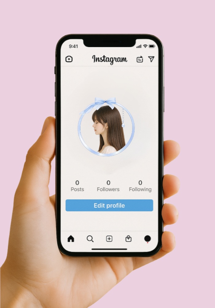 ふわふわリボン×パール 雪姫アイコンリング 4点セット