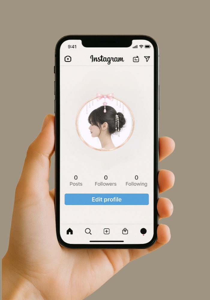 シフォンリボンと宝石のプリンセスアイコンリング 4点セット