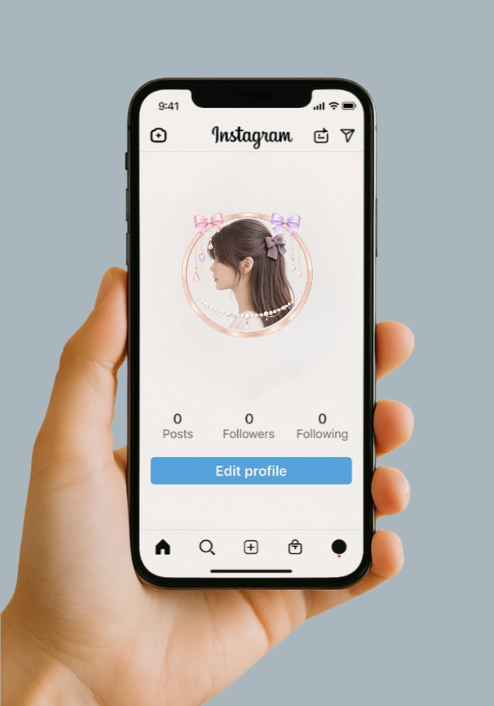 【アイコンリング】プリンセス|透過PNG|4点セット|リボン&パール 上品ジュエリーフレーム