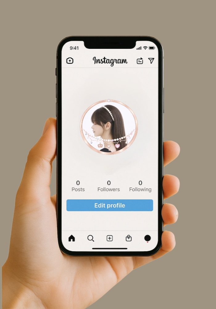 【アイコンリング】鍵とリボンのプリンセスアイコンリング 4点セット|透過PNG|パール・ハート・上品ガーリー フレーム素材