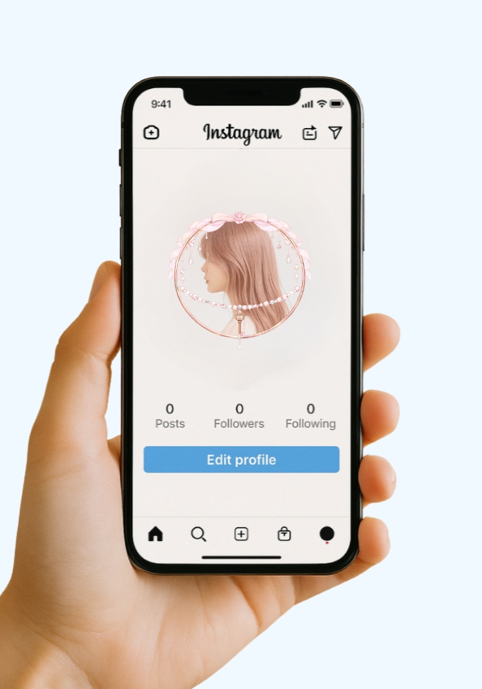 【アイコンリング】鍵とリボンのプリンセスアイコンリング 4点セット|透過PNG|パール・ハート・上品ガーリー フレーム素材