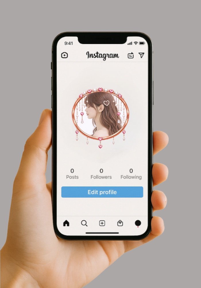 【アイコンリング】プリンセスレース&ジュエリー 4点セット|透過PNG|雫・ハート・リボン|上品ガーリー フレーム素材