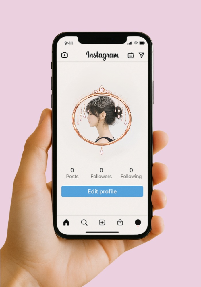 【アイコンリング】プリンセス&ブライダル アイコンリング 4点セット|透過PNG|リボン・レース・ハート・雫|上品ガーリー フレーム素材