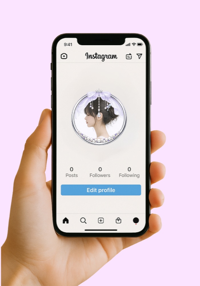 【アイコンリング】リボン&レースカーテン アイコンリング 4点セット|透過PNG|プリンセス・ブライダル|パール&雫ジュエル SNSアイコン用