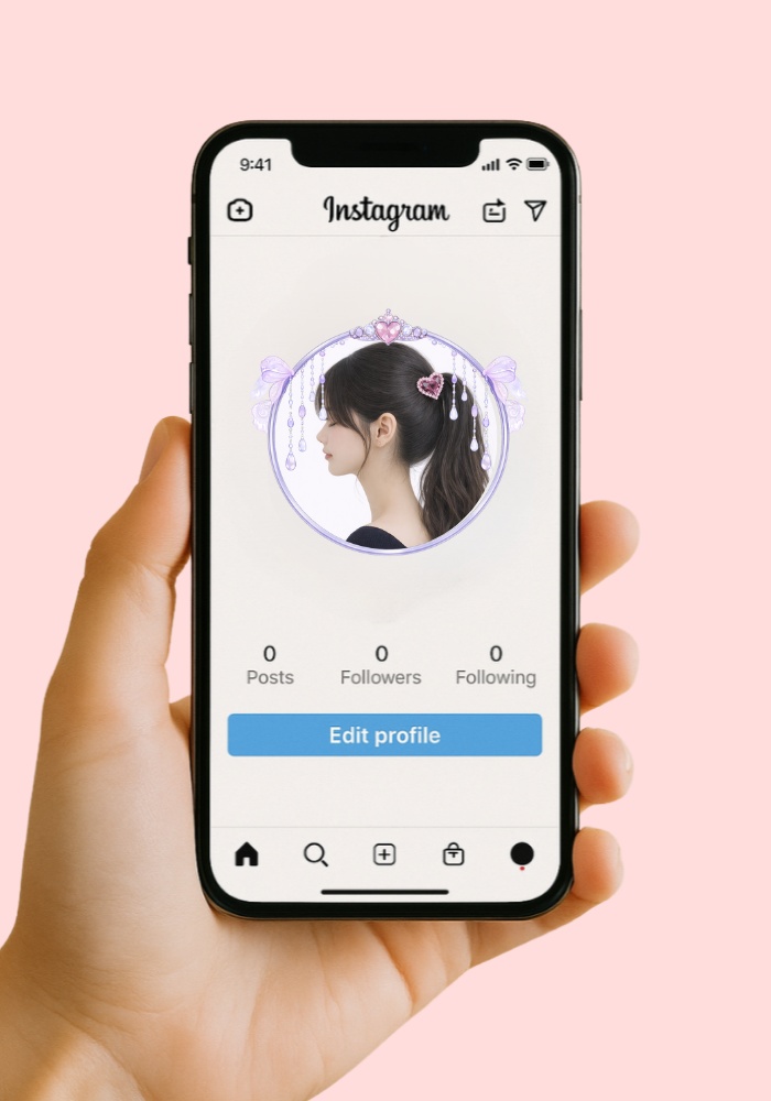 【アイコンリング】ハート&リボン ジュエル アイコンリング 4点セット|透過PNG|プリンセス・ガーリー