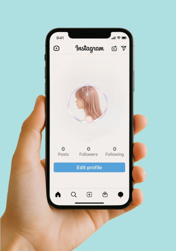【アイコンリング】オーロラ&リボン プリンセス アイコンリング 4点セット|透過PNG|上品ガーリー・ブライダル|パール&雫ジュエル