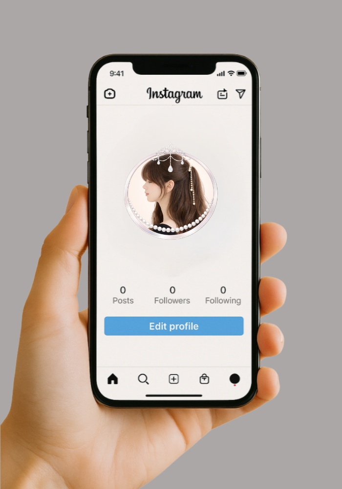 【アイコンリング】オーロラ&リボン プリンセス アイコンリング 4点セット|透過PNG|上品ガーリー・ブライダル|パール&雫ジュエル