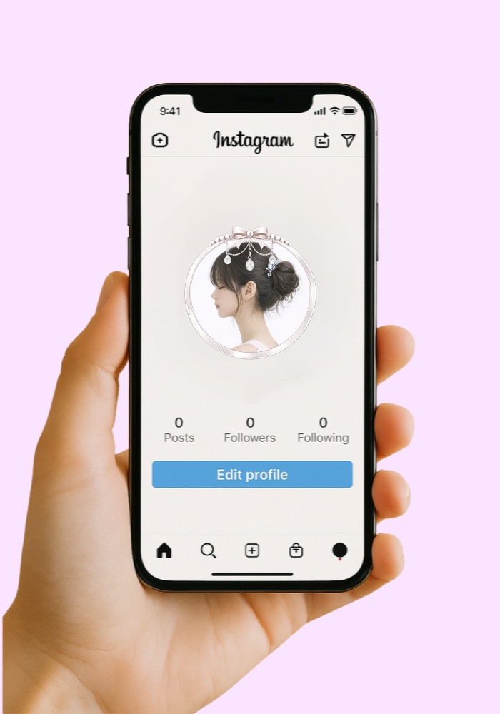 【アイコンリング】オーロラ&リボン プリンセス アイコンリング 4点セット|透過PNG|上品ガーリー・ブライダル|パール&雫ジュエル