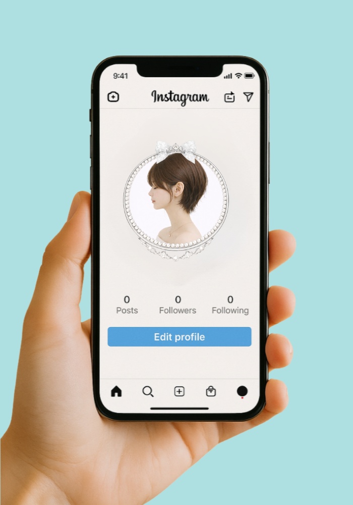 【アイコンリング】リボン&パール アイコンリング 4点セット|透過PNG|上品ガーリー・プリンセス|パールチェーン