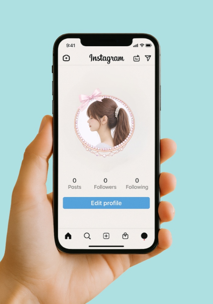 【アイコンリング】リボン&パール アイコンリング 4点セット|透過PNG|上品ガーリー・プリンセス|パールチェーン