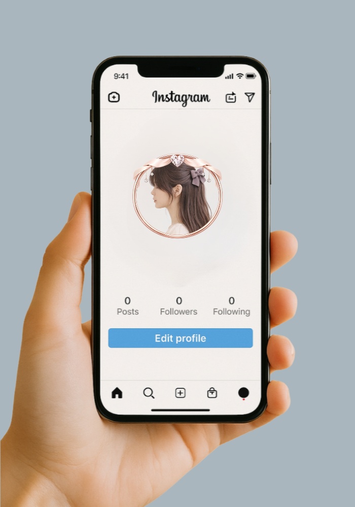 【アイコンリング】ハートリボン&雫ジュエル アイコンリング 4点セット|透過PNG|ブライダル・上品ガーリー