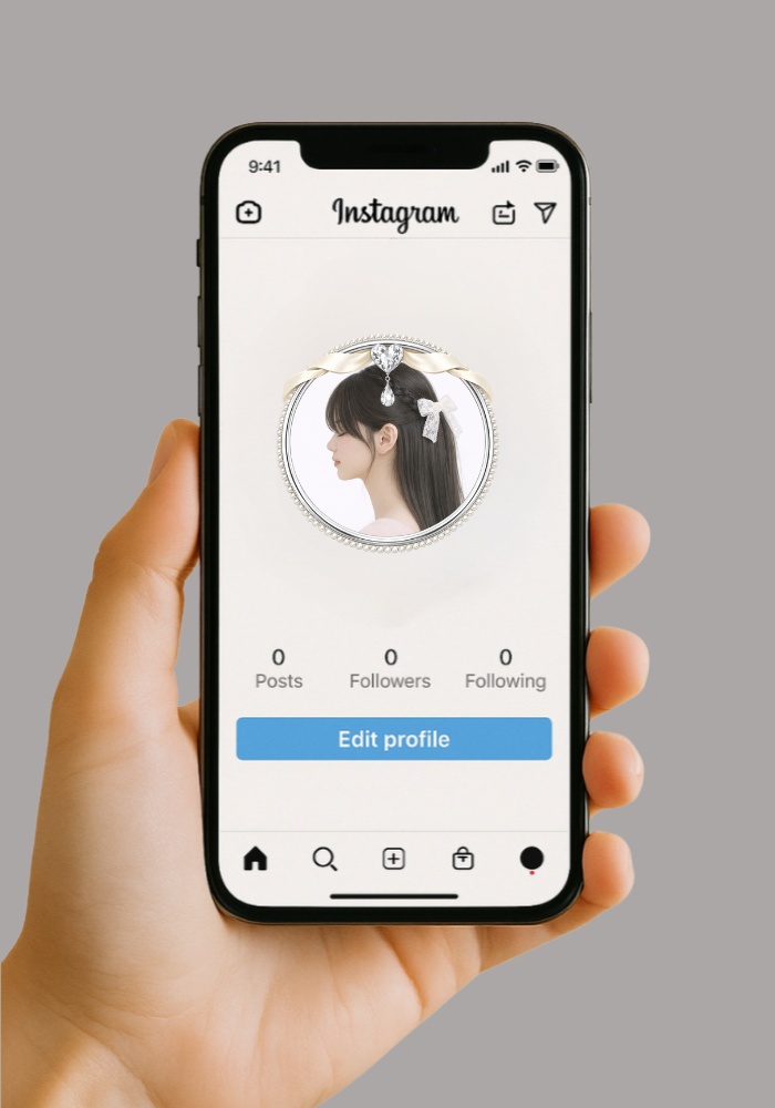 【アイコンリング】ハートリボン&雫ジュエル アイコンリング 4点セット|透過PNG|ブライダル・上品ガーリー