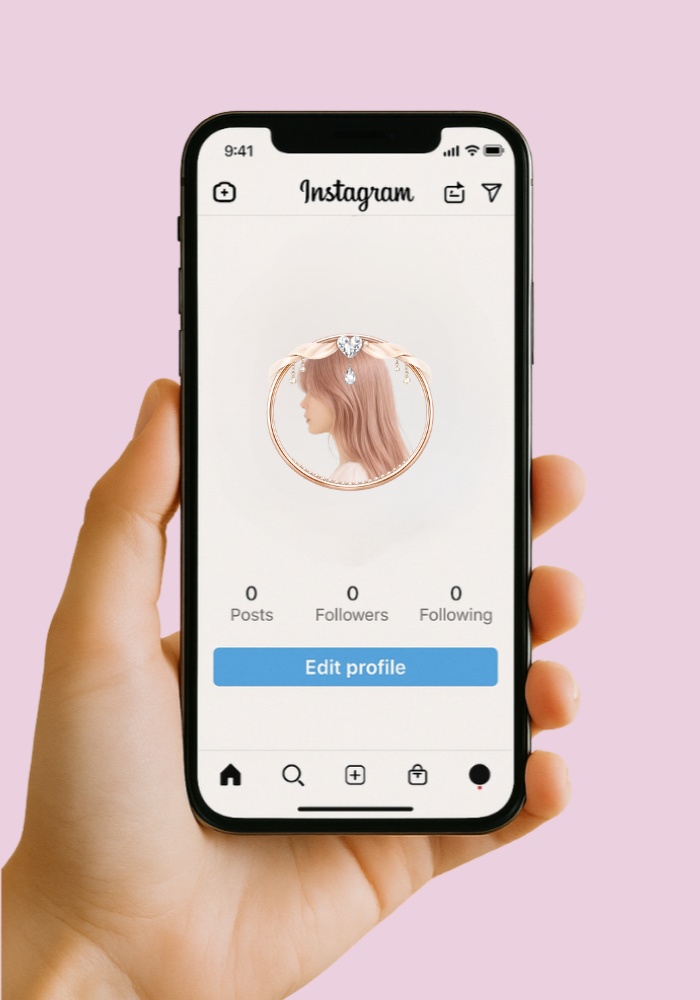 【アイコンリング】ハートリボン&雫ジュエル アイコンリング 4点セット|透過PNG|ブライダル・上品ガーリー