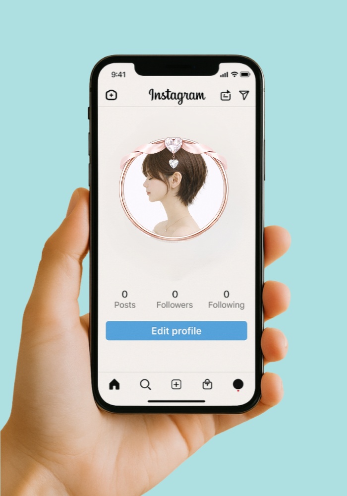 アイコンリング】ハートリボン&雫ジュエル アイコンリング 4点セット|透過PNG|シンプルガーリー・ブライダル