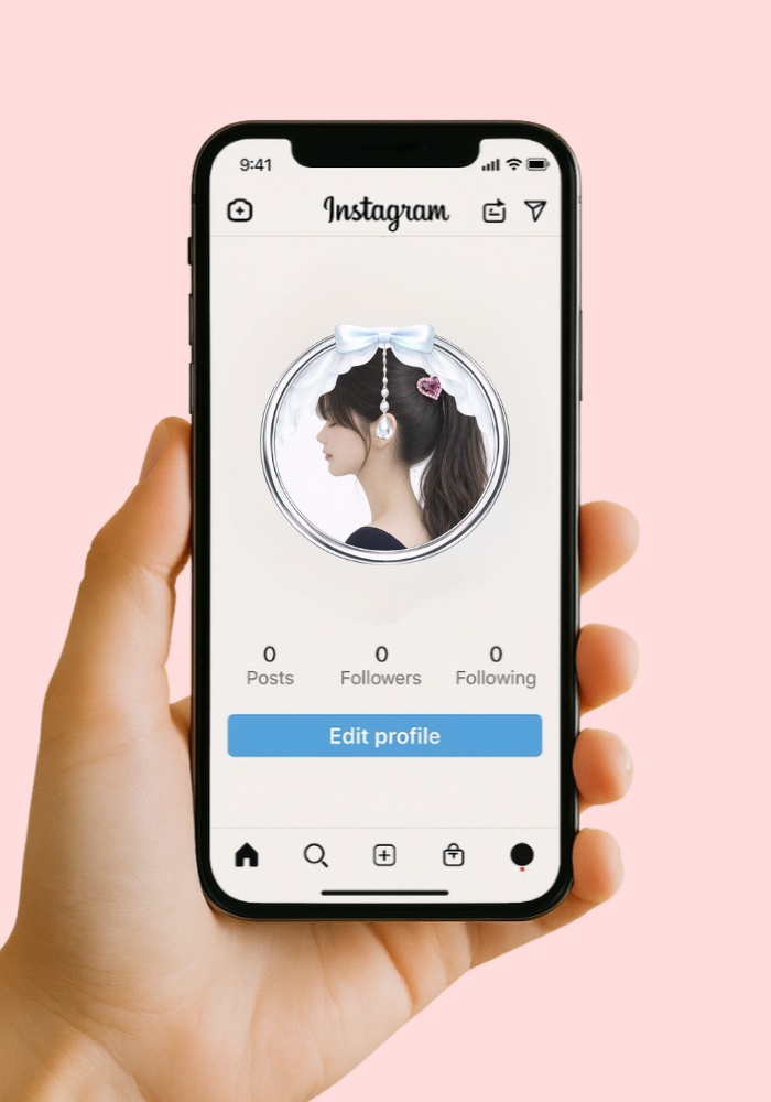 アイコンリング】ハートリボン&雫ジュエル アイコンリング 4点セット|透過PNG|シンプルガーリー・ブライダル
