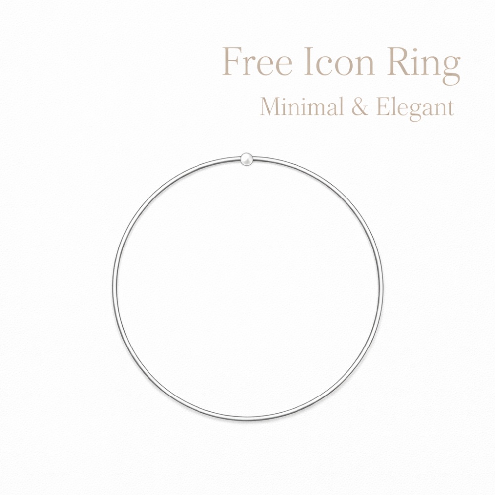 【無料】シルバー アイコンリング｜透過PNG｜極小パール1粒｜ミニマル・上品デザイン