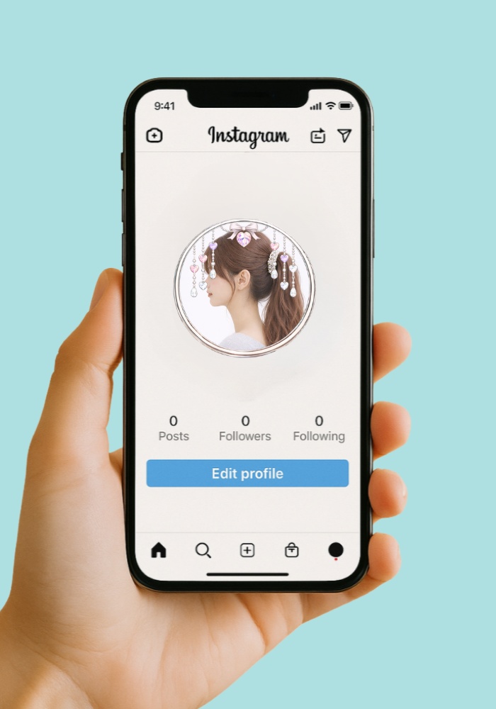 【アイコンリング】ハート&クリスタル ドロップガーランド 4点セット|上品ガーリー・透明感ジュエリー・透過PNG