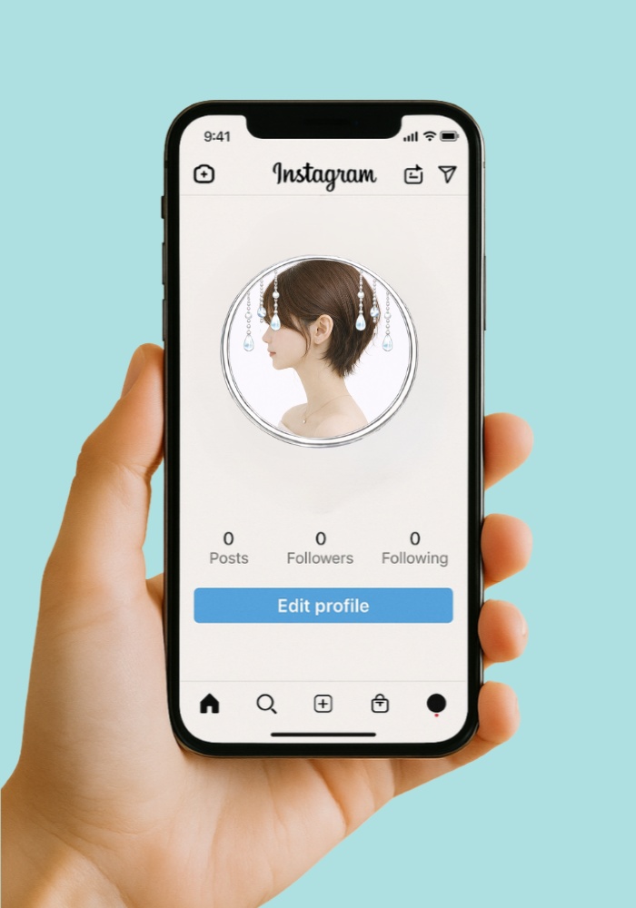 【アイコンリング】ハート&クリスタル ドロップガーランド 4点セット|上品ガーリー・透明感ジュエリー・透過PNG