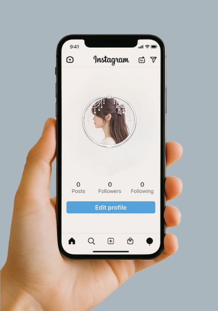 【アイコンリング】パール&ジュエルカーテン 4点セット|上品・透明感・ブライダル風|透過PNG