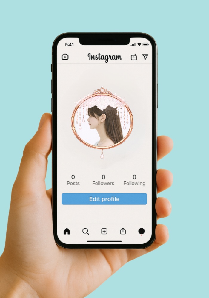 【アイコンリング】レースティアラ&パールドロップ アイコンリング|4点セット|透過PNG|ブライダル・プリンセス・上品ガーリー