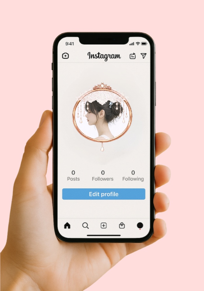 【アイコンリング】レースティアラ&パールドロップ アイコンリング|4点セット|透過PNG|ブライダル・プリンセス・上品ガーリー