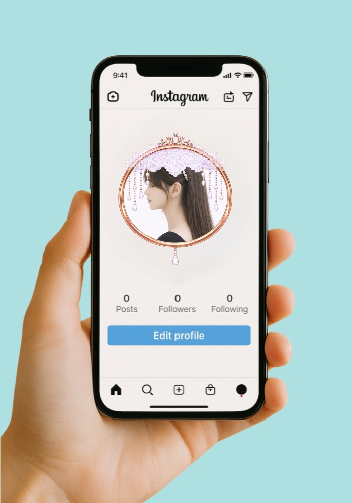 【アイコンリング】レースティアラ&パールドロップ アイコンリング|4点セット|透過PNG|ブライダル・プリンセス・上品ガーリー