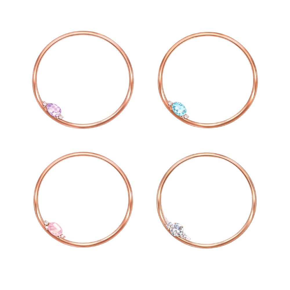 【アイコンリング】ローズゴールド ミニジュエル|透過PNG|4点セット|上品シンプル