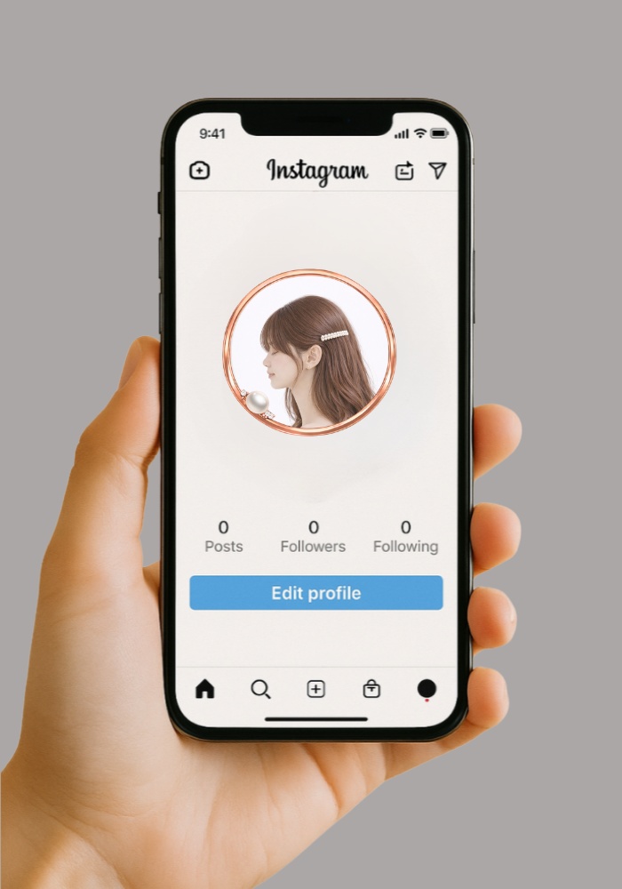 【アイコンリング】ローズゴールド 宝石ワンポイント4点セット|大人上品・ミニマル・透過PNG