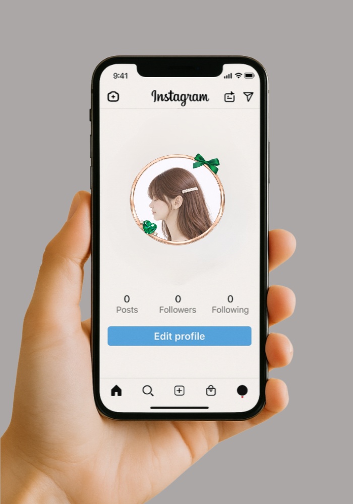 【アイコンリング】リボン&ハート宝石 4点セット|ピンクゴールド|上品ガーリー・透明感PNG