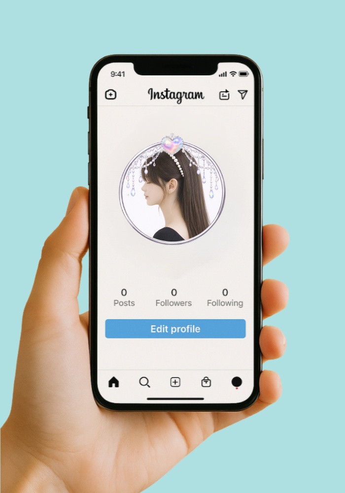 【アイコンリング】ハートプリンセス アイコンリング 4点セット|ピンク・シルバー・オーロラ|パール&ジュエリー風 透過PNG