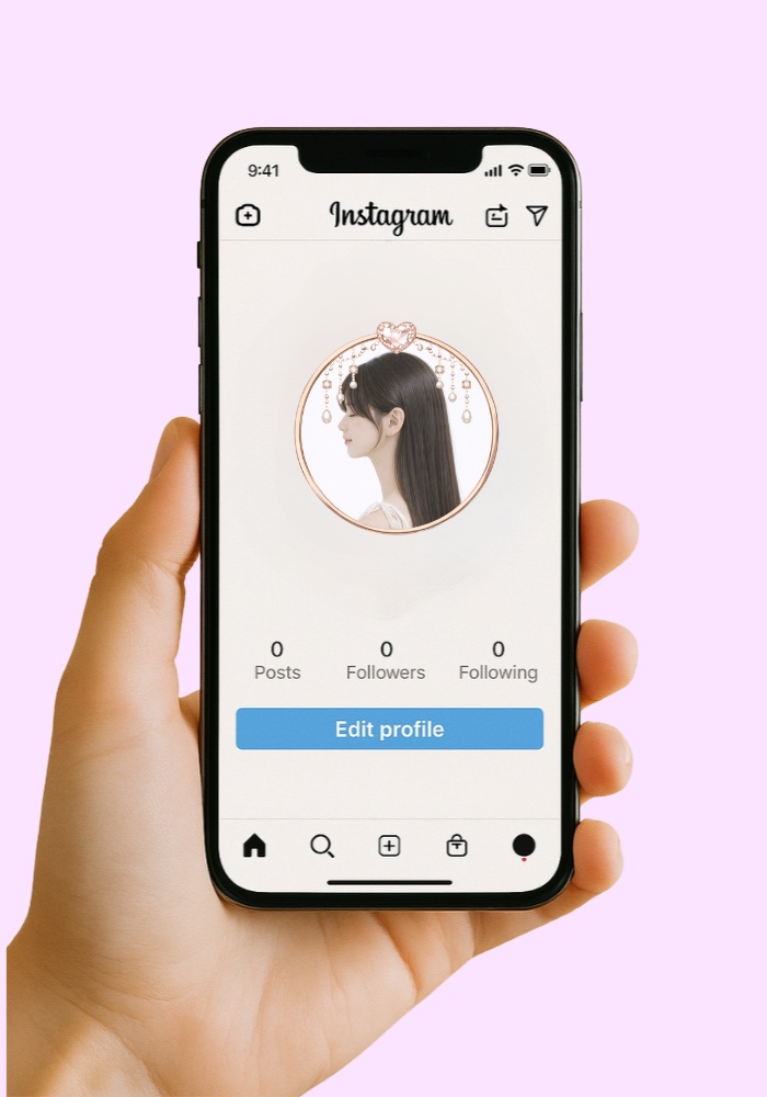 【アイコンリング】ハート×パール チェーン アイコンリング 4点セット|上品ガーリー・透明感ジュエリー|背景透過PNG