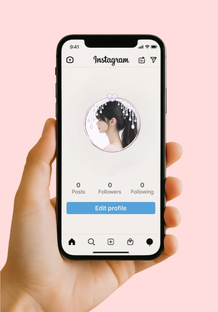 【アイコンリング】パステルハート&ジュエル アイコンリング 4点セット|オーロラ・宝石・雫チェーン|上品ガーリー 透過PNG