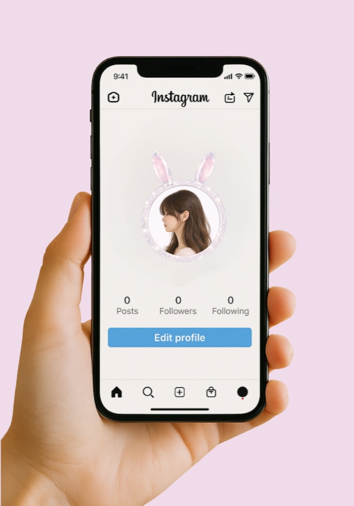 【アイコンリング】ファンシー耳付きアイコンリング6点セット|透過PNG|うさぎ・くま・ねこ・ハート|量産型・推し活・SNSアイコン