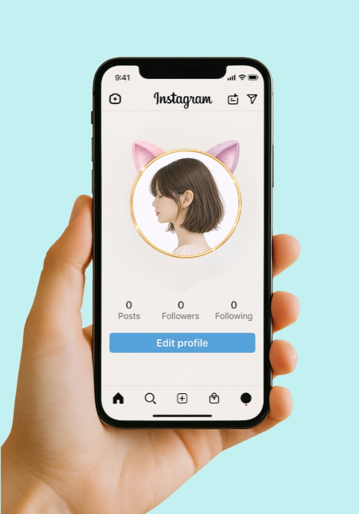【アイコンリング】ファンシー耳付きアイコンリング6点セット|透過PNG|うさぎ・くま・ねこ・ハート|量産型・推し活・SNSアイコン