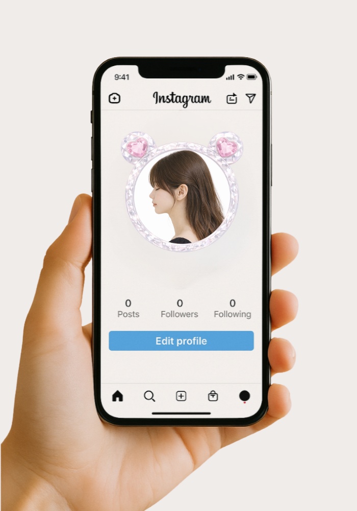 【アイコンリング】ファンシー耳付きアイコンリング6点セット|透過PNG|うさぎ・くま・ねこ・ハート|量産型・推し活・SNSアイコン