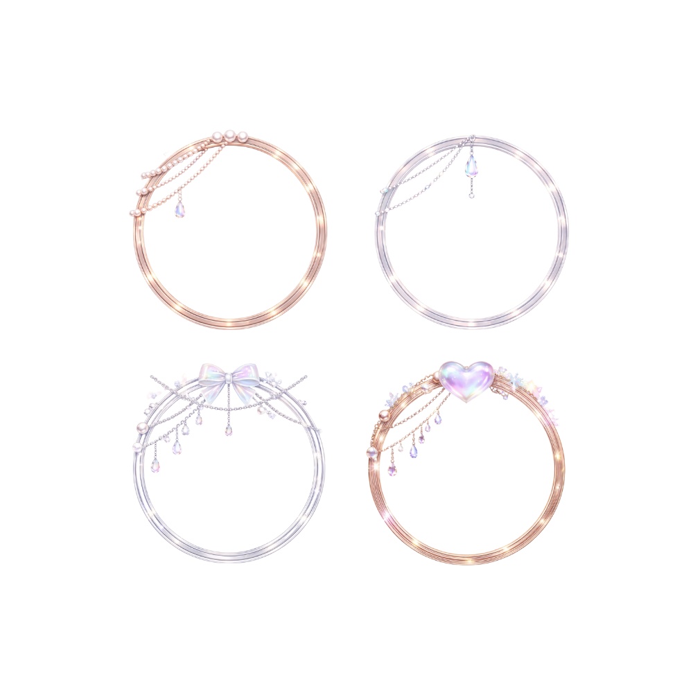 【アイコンリング】クリスタルパール アイコンリング4点セット|上品・透明感・ジュエリー風