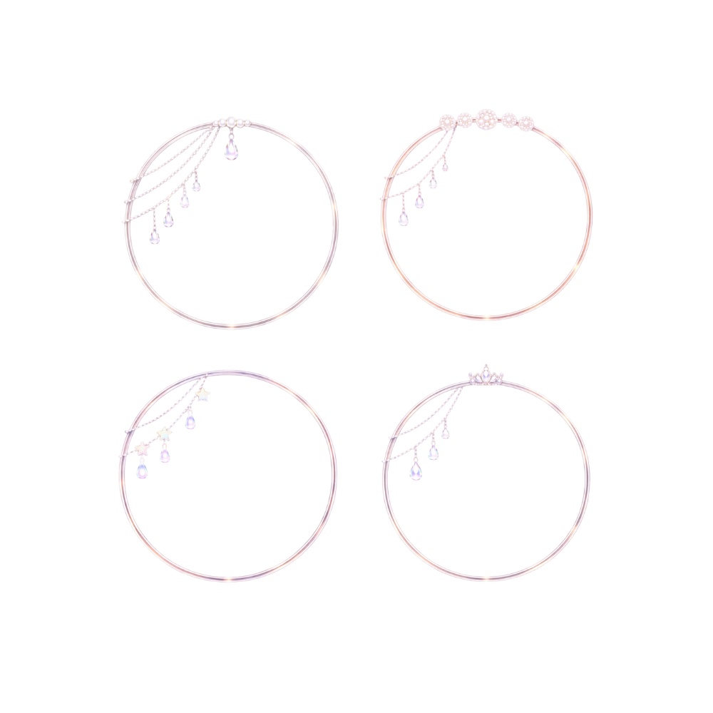 【アイコンリング】クリスタルドロップ アイコンリング4点セット|清楚・上品・透明感