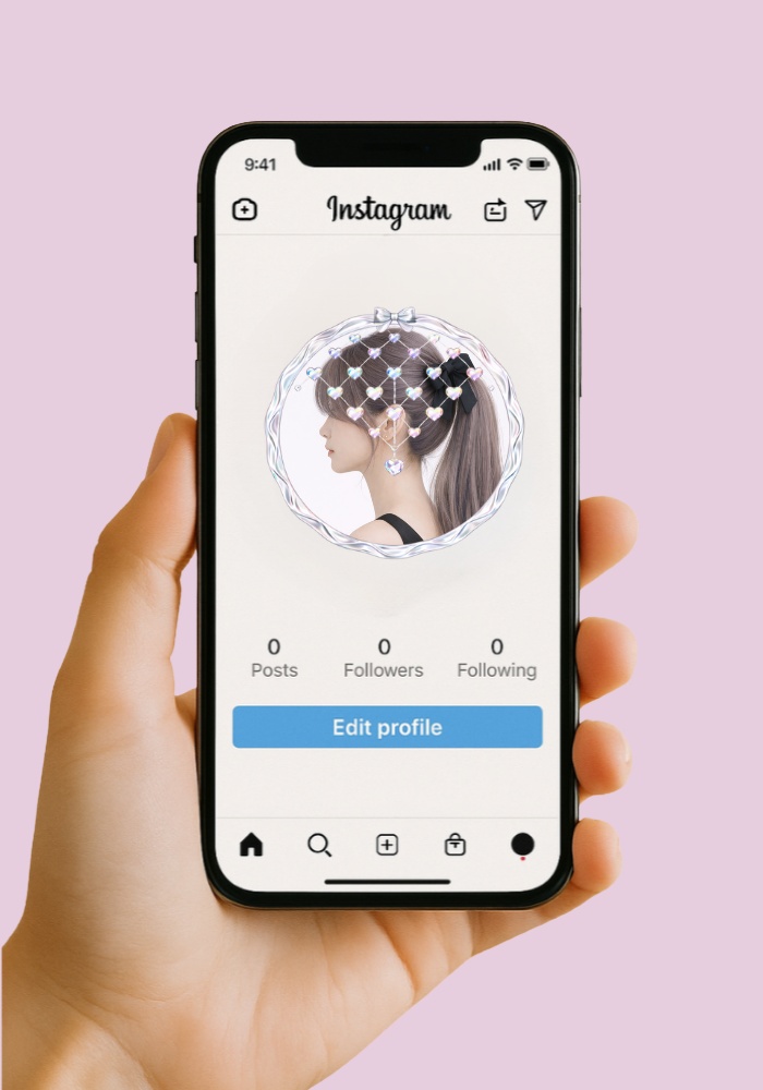【アイコンリング】オーロラハート・メッシュヴェール|清楚ガーリー アイコンリング4点セット