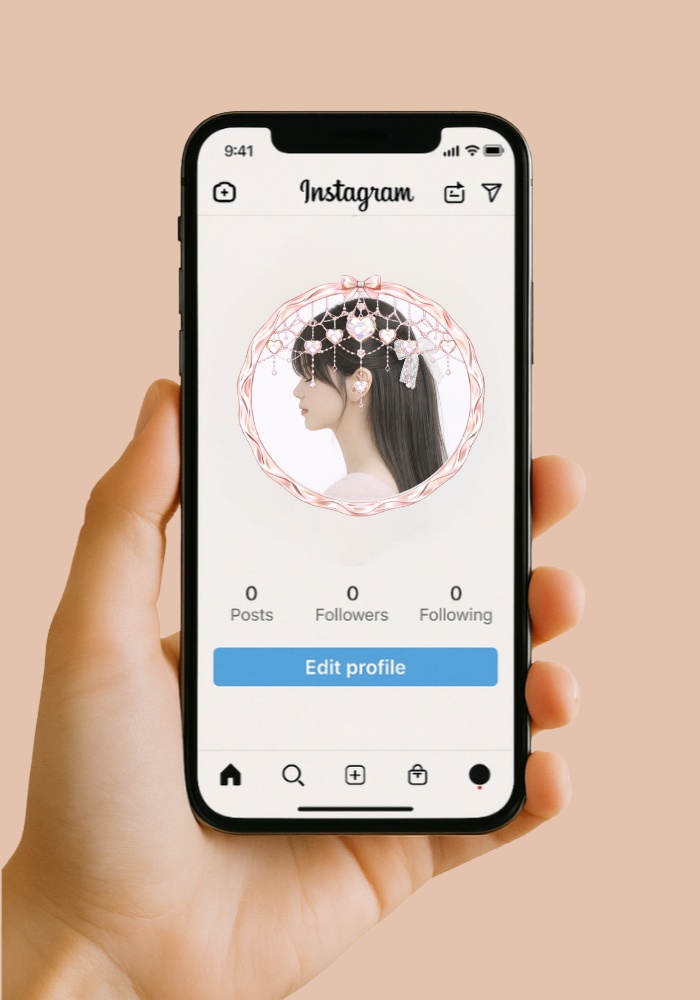 【アイコンリング】オーロラレース・ハートヴェール|清楚ガーリーなアイコンリング4点セット