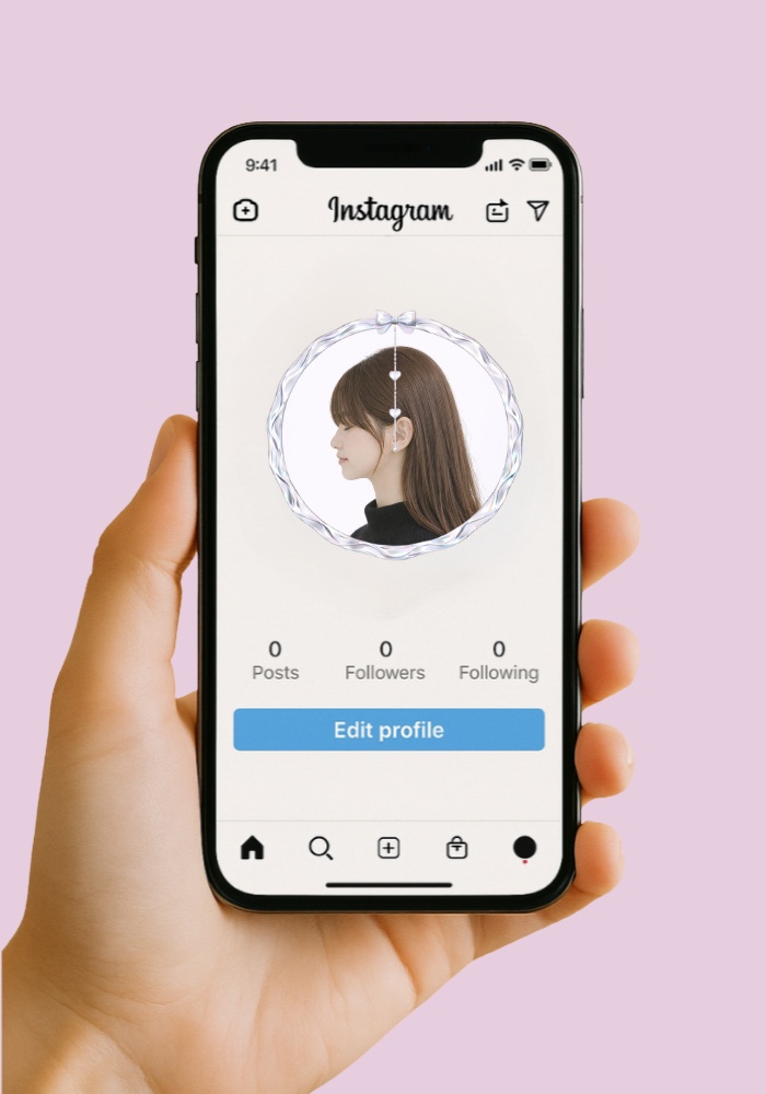 【アイコンリング】クロスタルハート4点セット|繊細ガーリー 透過PNG